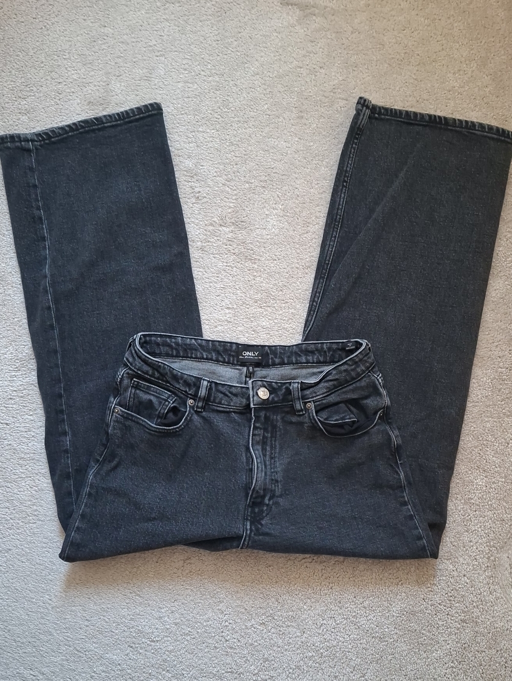 ONLY Washed Dark Grey Straight Leg Jeans